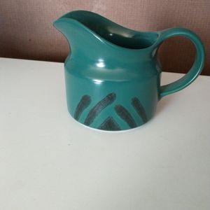 Vintage Pfaltzgraff Solstice Green with Dark Stripe Pitcher/Creamer